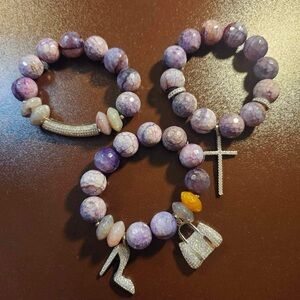 Purple Gemstone Bracelet Set